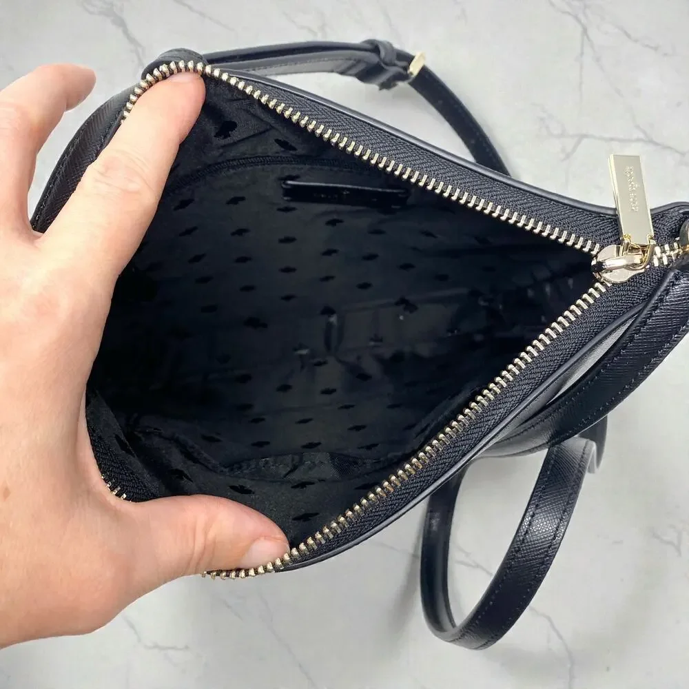 Kate Spade Sadie North South Crossbody in Black Leather k7379